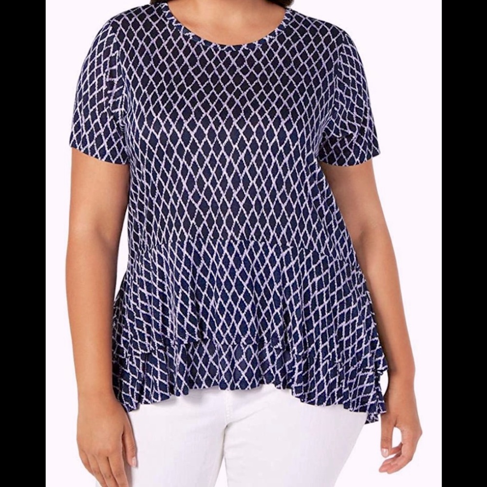 Michael Kors blue and lavender top Size 1x